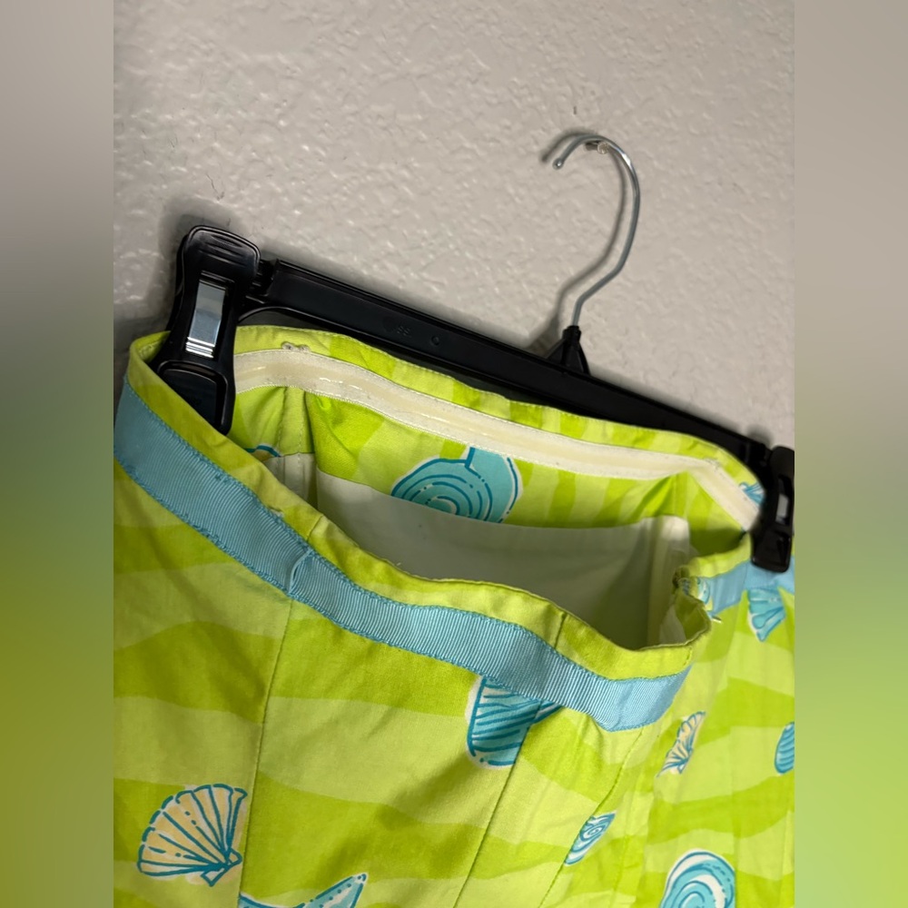 Lilly Pulitzer Low Tide Green Strapless dress y2k white label beach tropical - Picture 4 of 11